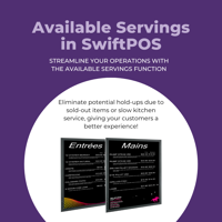 Available Servings in SwiftPOS